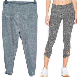 BEYOND YOGA Space Dye Twist and Shout Leggings Grey Crop size Small